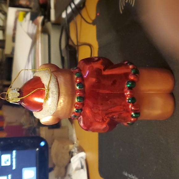 Large Christmas Teddy Bear Mercury Glass Ornament 6.5in - Picture 3 of 4